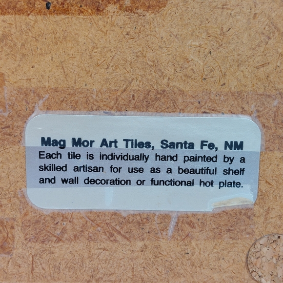 Mag Mor Art Tile Trivet Southwestern Aztec Wedding Vase Deer Flower Hot Plate - Picture 4 of 7